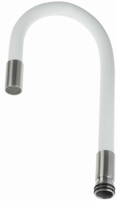 Wylewka do baterii zlewozmywakowych Luno - elastyczna, wykończenie: biały