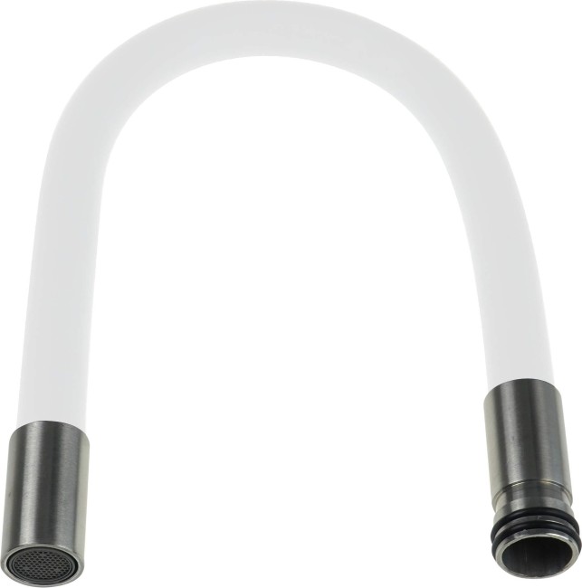 Wylewka do baterii zlewozmywakowych Luno - elastyczna, wykończenie: biały