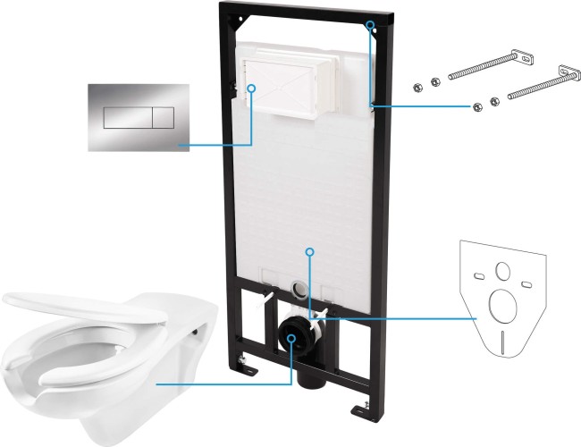 Zestaw WC podtynkowy 6 w 1