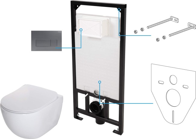 Zestaw WC podtynkowy 6 w 1