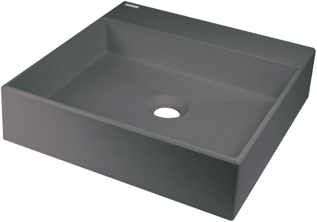 Umywalka granitowa stawiana na blat - 400x400 mm, wykończenie: antracyt metalik