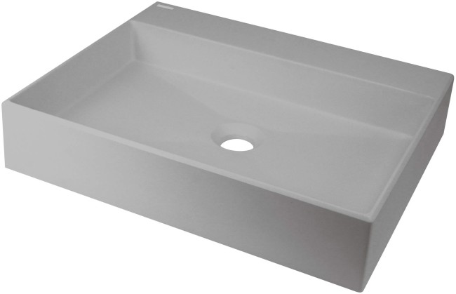 Umywalka granitowa stawiana na blat - 500x400 mm, wykończenie: szary metalik