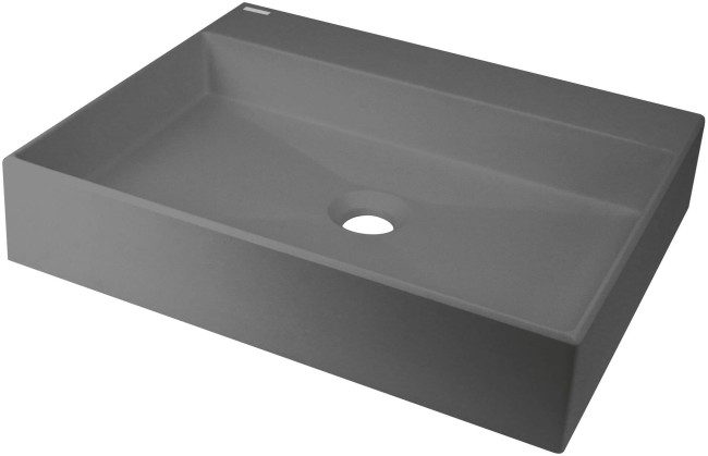 Umywalka granitowa stawiana na blat - 500x400 mm, wykończenie: antracyt metalik