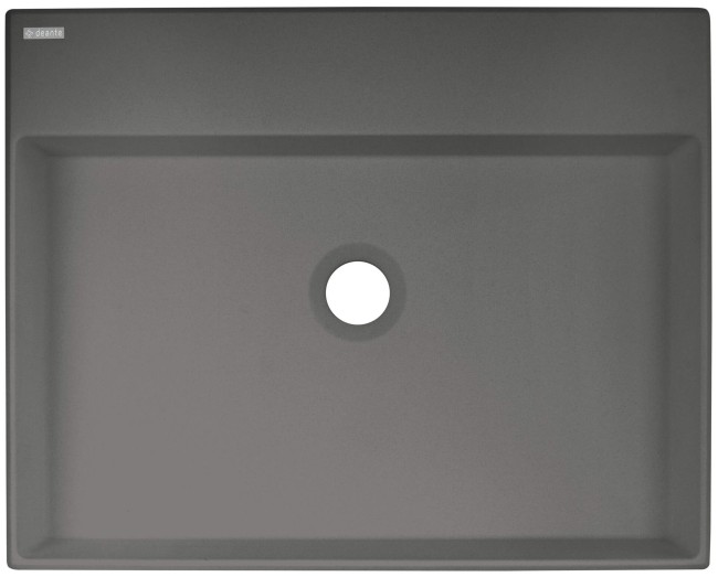 Umywalka granitowa stawiana na blat - 500x400 mm, wykończenie: antracyt metalik