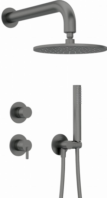 Zestaw prysznicowy podtynkowy z głowicą prysznicową, wykończenie: titanium