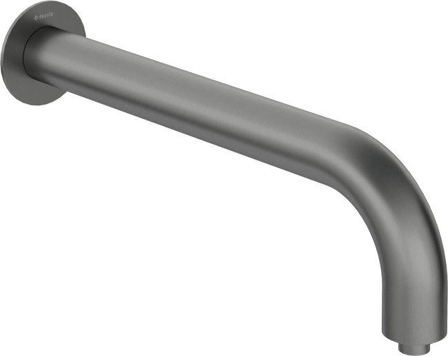 Wylewka prysznicowa ścienna - 380 mm, wykończenie: titanium