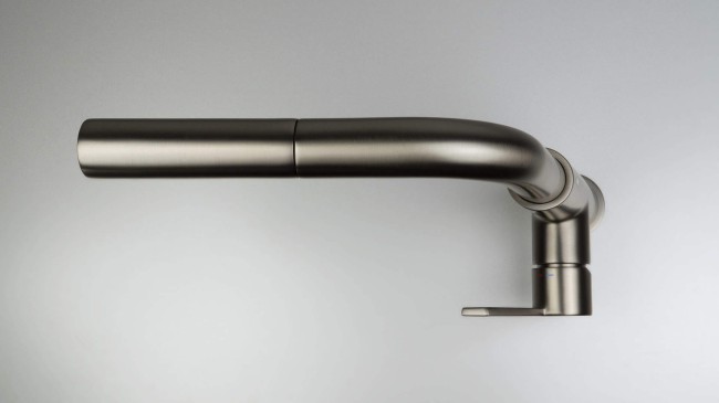 Bateria kuchenna z wyciąganą wylewką, wykończenie: titanium