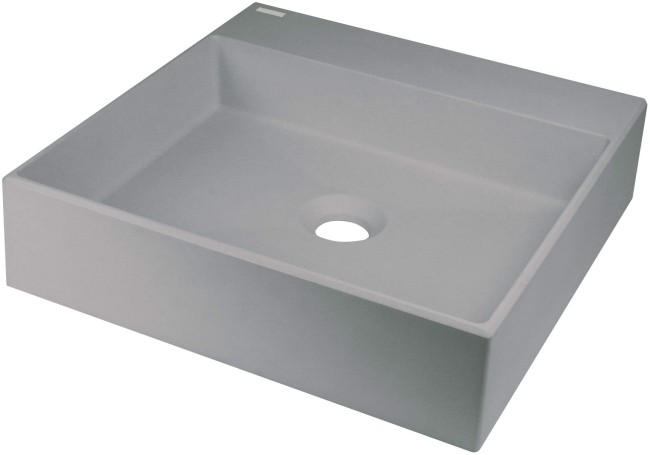 Umywalka granitowa stawiana na blat - 400x400 mm, wykończenie: szary metalik