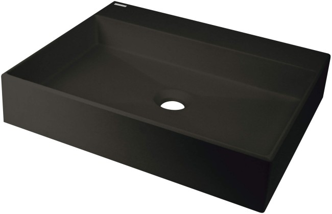 Umywalka granitowa stawiana na blat - 500x400 mm, wykończenie: nero
