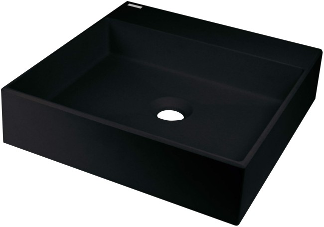 Umywalka granitowa stawiana na blat - 400x400 mm, wykończenie: nero