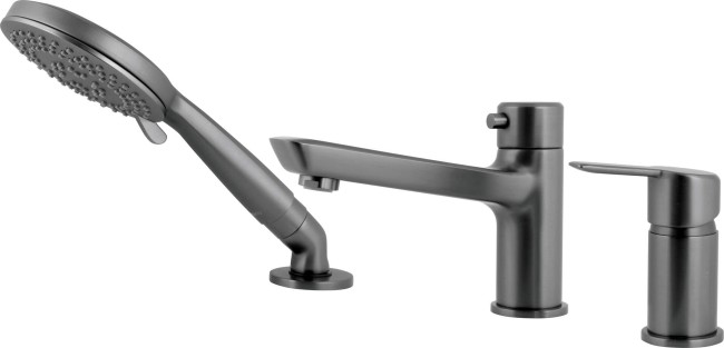 Bateria wannowa 3-otworowa, wykończenie: titanium