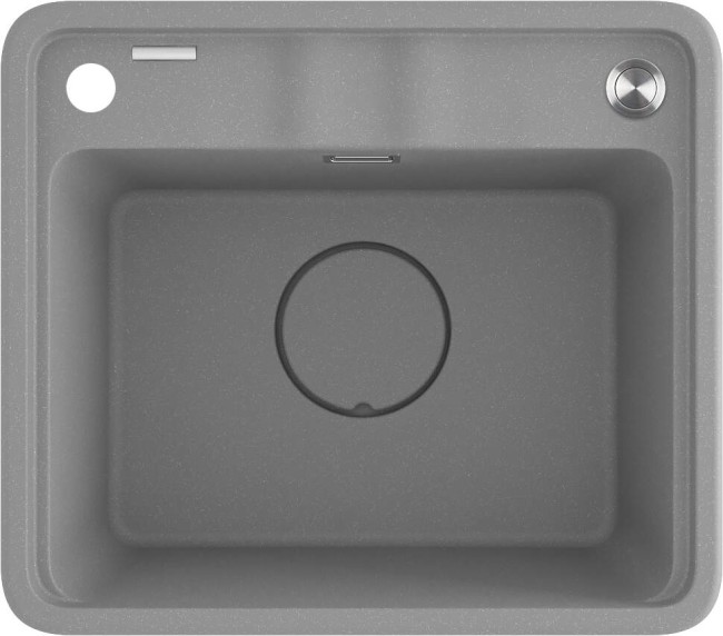 Zlewozmywak granitowy 1-komorowy, wykończenie: szary metalik