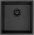 Zlewozmywak granitowy 1-komorowy podwieszany, wykończenie: grafit metalik