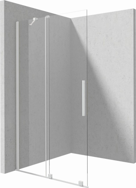 Ścianka prysznicowa walk-in - przesuwna, wykończenie: bianco