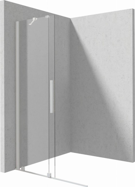 Ścianka prysznicowa walk-in - przesuwna, wykończenie: bianco