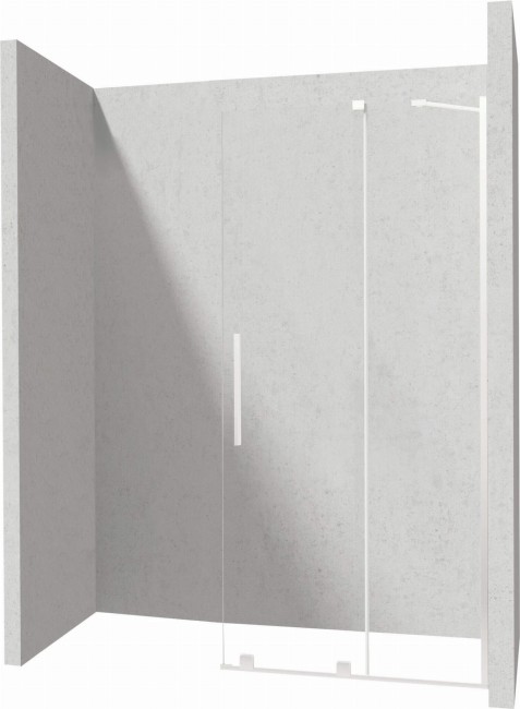 Ścianka prysznicowa walk-in - przesuwna, wykończenie: bianco
