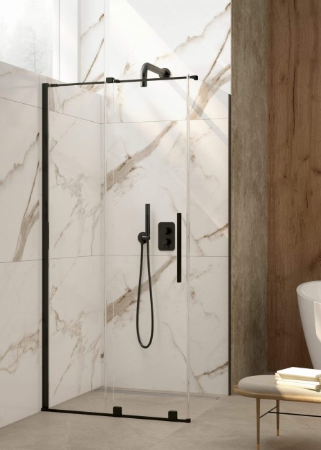 Ścianka prysznicowa walk-in, wykończenie: nero