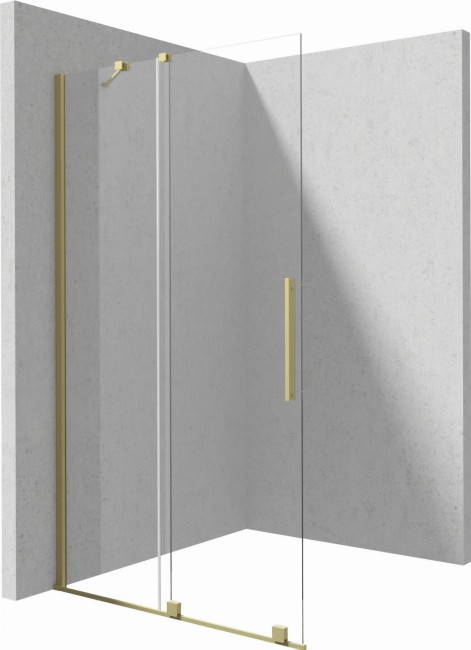 Ścianka prysznicowa walk-in - przesuwna, wykończenie: złoto szczotkowane