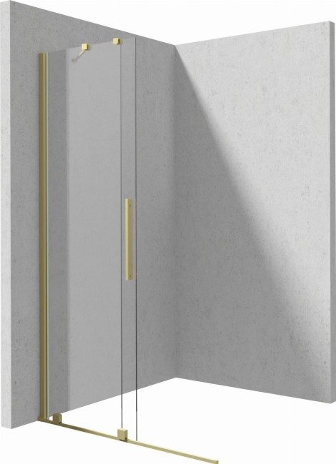 Ścianka prysznicowa walk-in - przesuwna, wykończenie: złoto szczotkowane