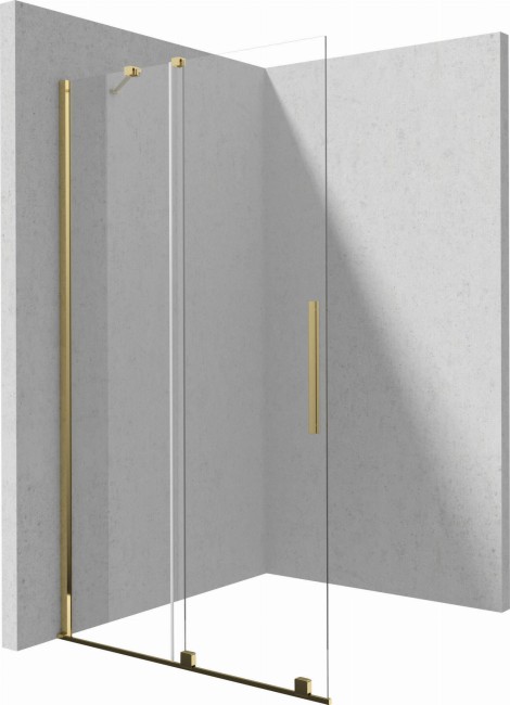 Ścianka prysznicowa walk-in - przesuwna, wykończenie: złoty