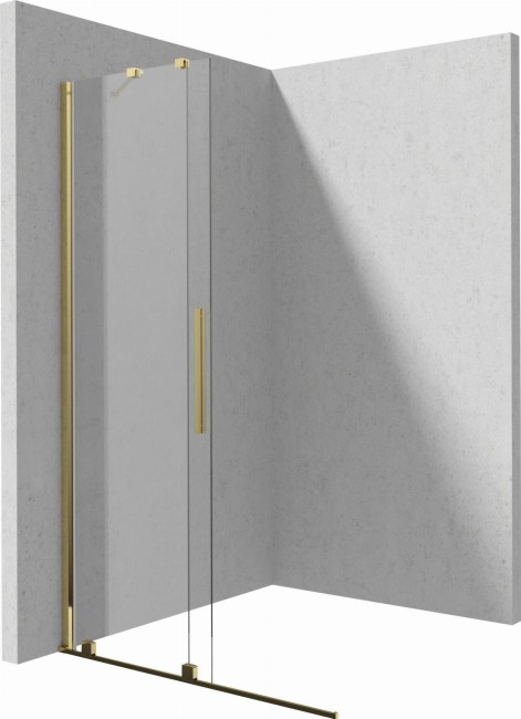 Ścianka prysznicowa walk-in - przesuwna, wykończenie: złoty
