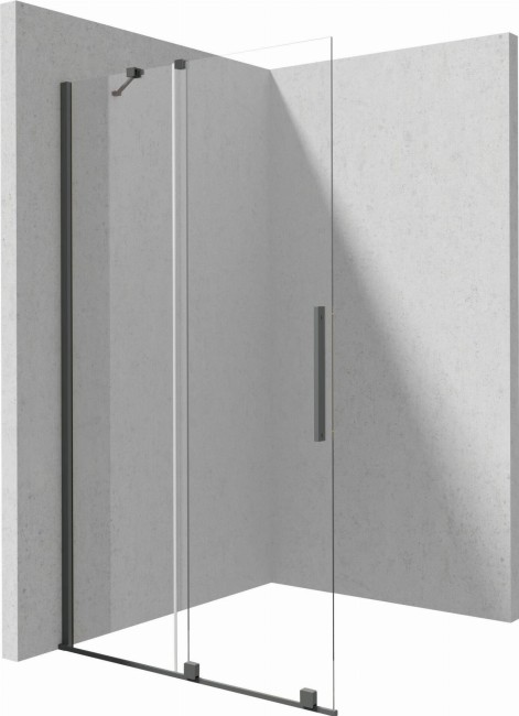 Ścianka prysznicowa walk-in - przesuwna, wykończenie: titanium
