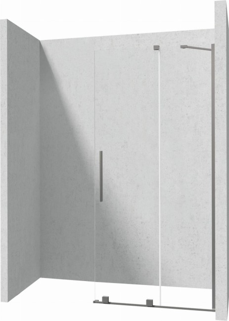Ścianka prysznicowa walk-in - przesuwna, wykończenie: titanium