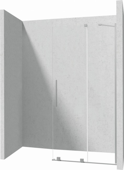Ścianka prysznicowa walk-in - przesuwna, wykończenie: stal szczotkowana