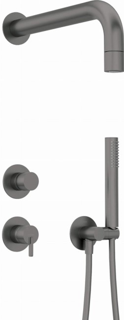 Zestaw prysznicowy podtynkowy z główką prysznicową, wykończenie: titanium