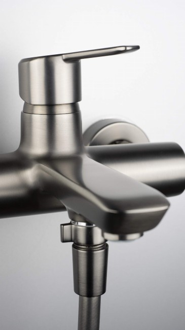 Bateria wannowa ścienna, wykończenie: titanium