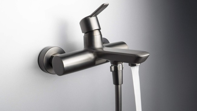 Bateria wannowa ścienna, wykończenie: titanium
