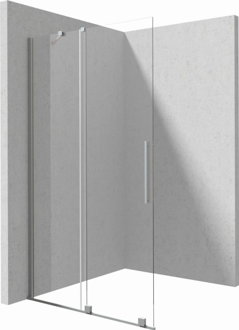 Ścianka prysznicowa walk-in - przesuwna, wykończenie: stal szczotkowana